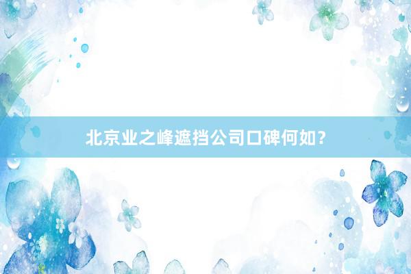 北京业之峰遮挡公司口碑何如？